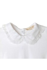 Baby Gi Baby Gi-WHITE COTTON BODYSUIT WITH LACE IN COLLAR
