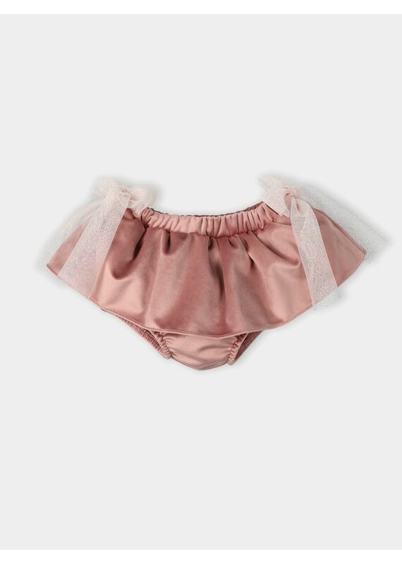 Mac ilusion Baby velvet culotte with ruffle and tulle bows carrous