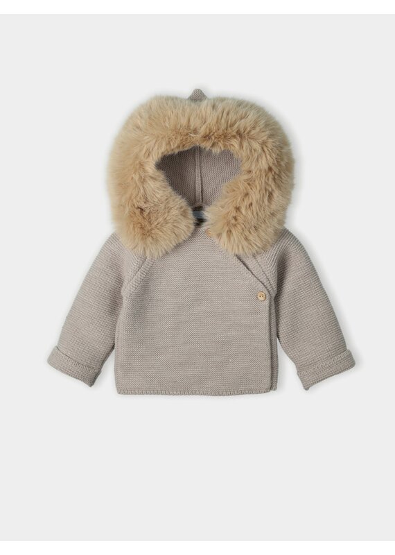 Baby knitted coat with lining and hood dulzura