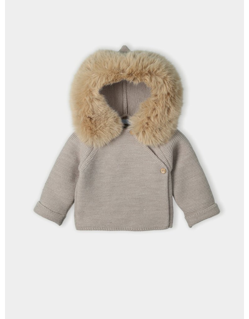 Baby knitted coat with lining and hood dulzura