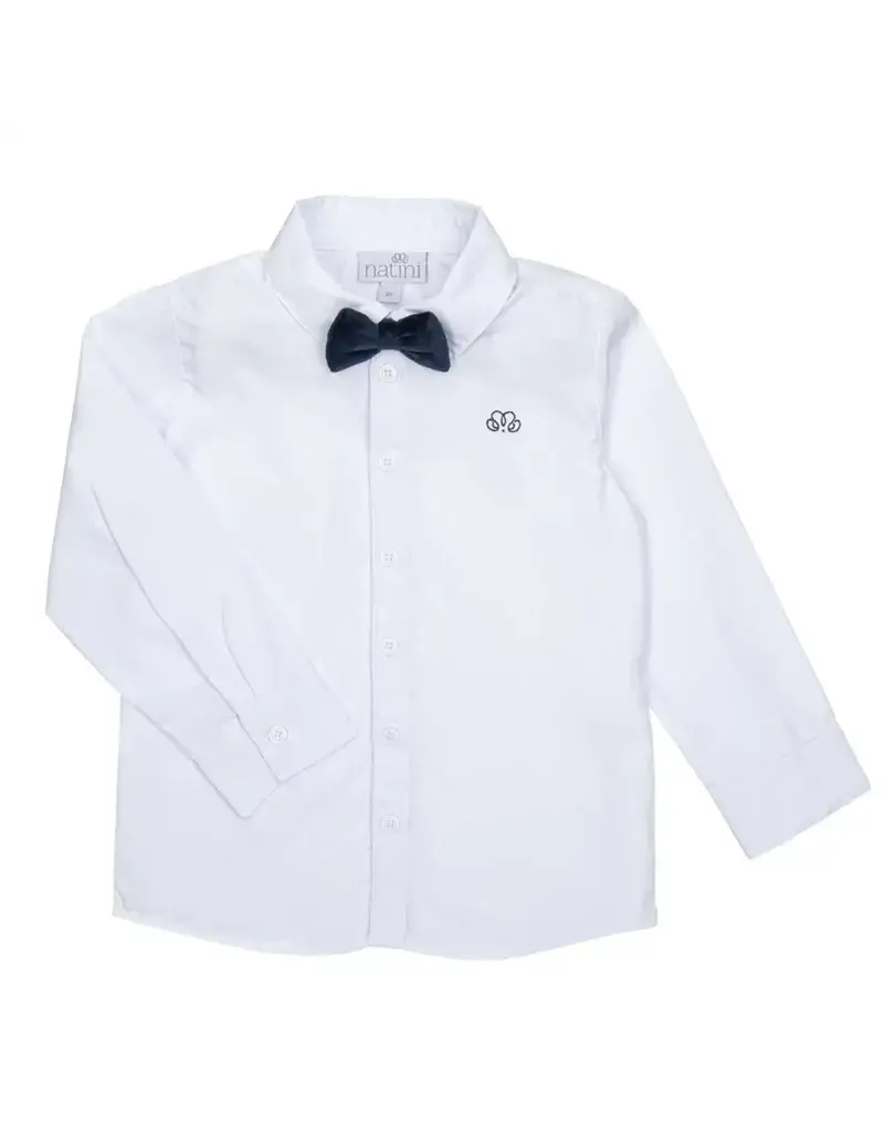 Natini Natini - bodyshirt body pierrot bow velvet blauw