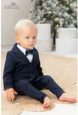 Natini Natini - bodyshirt body pierrot bow velvet blauw