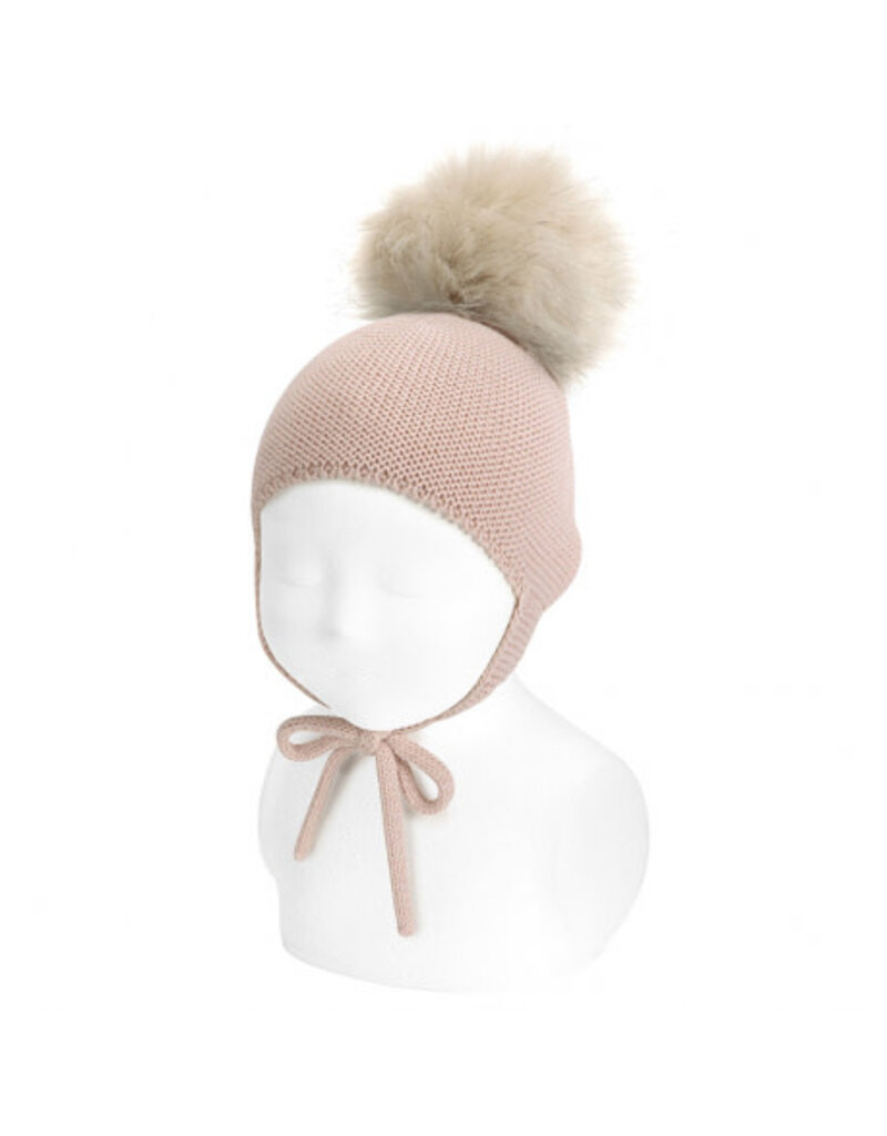 Condor Condor- Merino muts pompom - nude