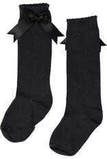 In control - 2 paar kniekousen antraciet met satijnen strik