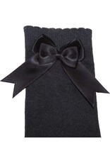 In control - 2 paar kniekousen antraciet met satijnen strik