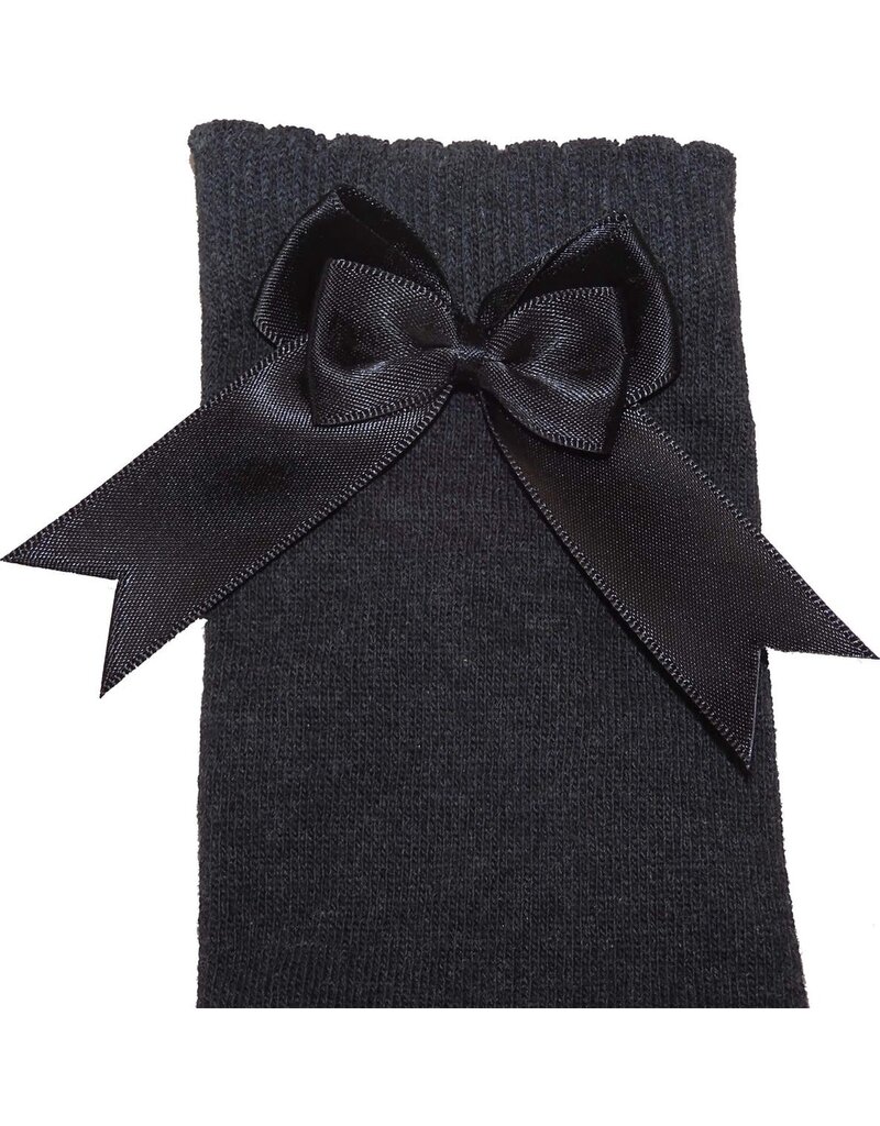 In control - 2 paar kniekousen antraciet met satijnen strik