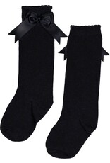 In control - zwarte kniekous met satijnen strik