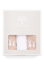 Poetree Kids Poetree Kids Tetra doekjes verpakt per 3 stuks wit/Camel (konijntjes)