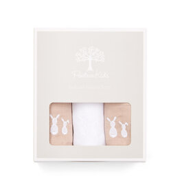 Poetree Kids Poetree Kids Tetra doekjes verpakt per 3 stuks wit/Camel (konijntjes)