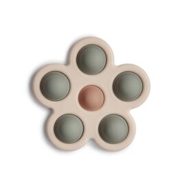 Mushie Mushie -  flower  groen/zandkleur - Press toy