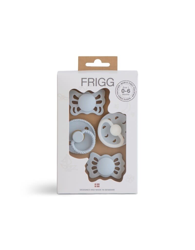 Frigg Frigg Baby's First Pacifier Fopspenen Set | powder blue night