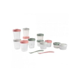 Beaba Beaba -  2x90ml +4x150ml +6x250ml +2 Siliconen Lepels -  set (eucalyptus)