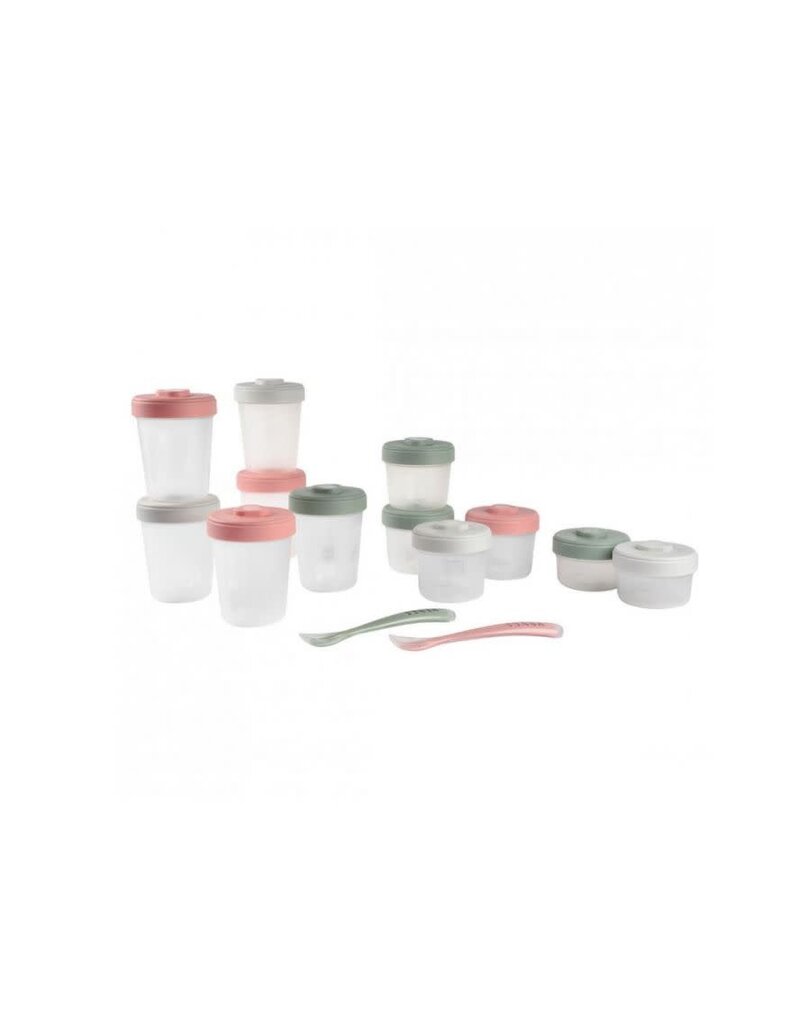 Beaba Beaba -  2x90ml +4x150ml +6x250ml +2 Siliconen Lepels -  set (eucalyptus)