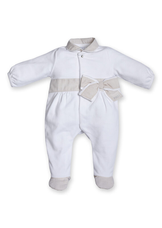 First First - Rompersuit CHIC  XL strik - white beige