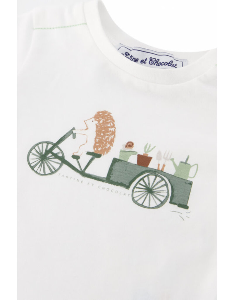 Tartine & Chocolat Tartine & Chocolat - T-shirt groen egel tuin