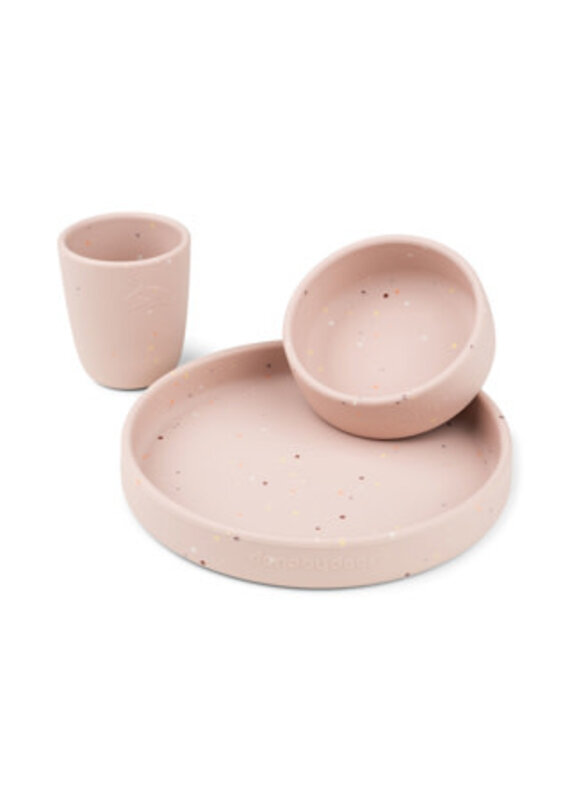 Done by Deer Done by deer - silicone dinner set - confetti roze