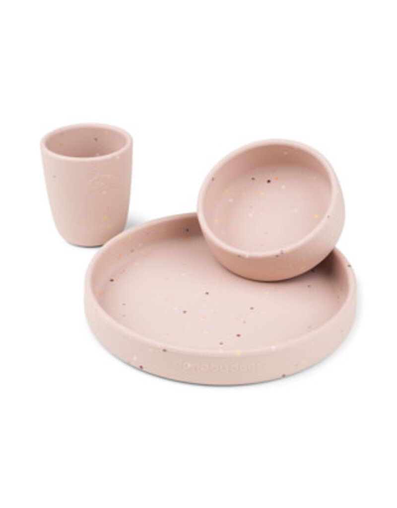 Done by Deer Done by deer - silicone dinner set - confetti roze