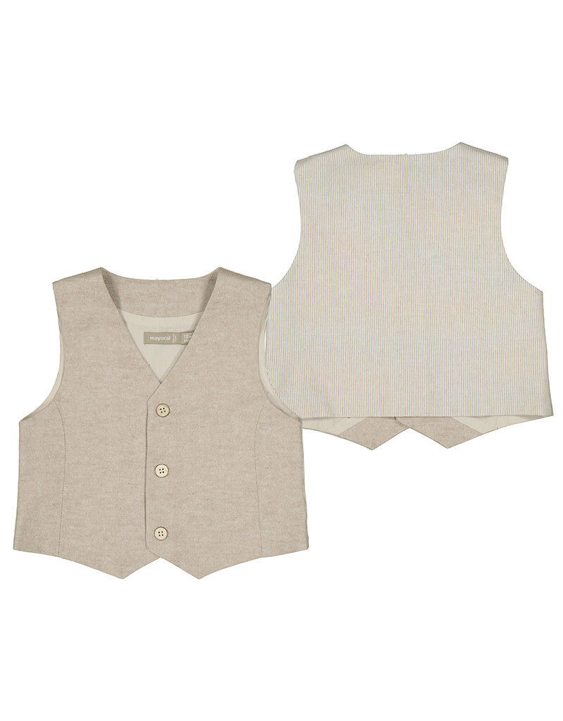 mayoral Mayoral - Gilet linnen - beige en streepjes