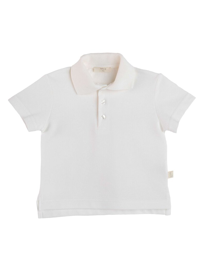 Baby Gi WITTE POLO MET KORTE MOUWEN