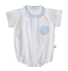 Baby Gi White cotton bodysuit with pocket-vichy