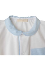 Baby Gi White cotton bodysuit with pocket-vichy