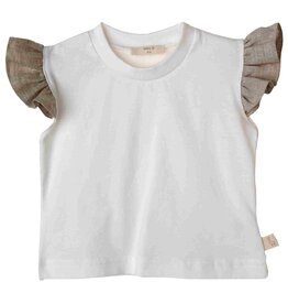 Baby Gi White top with beige angel sleeves