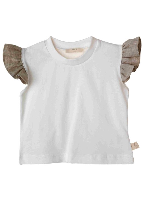 Baby Gi White top with beige angel sleeves
