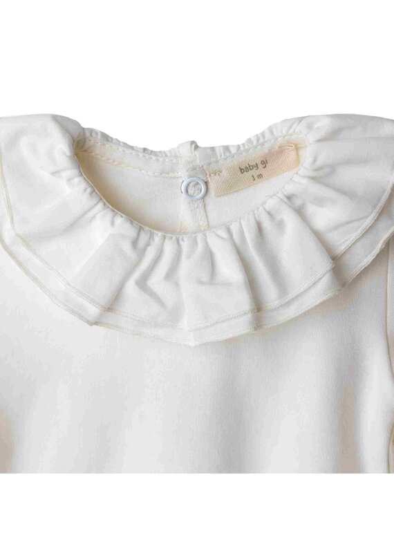 Baby Gi Ivory body with ruffled collar- ivory detail