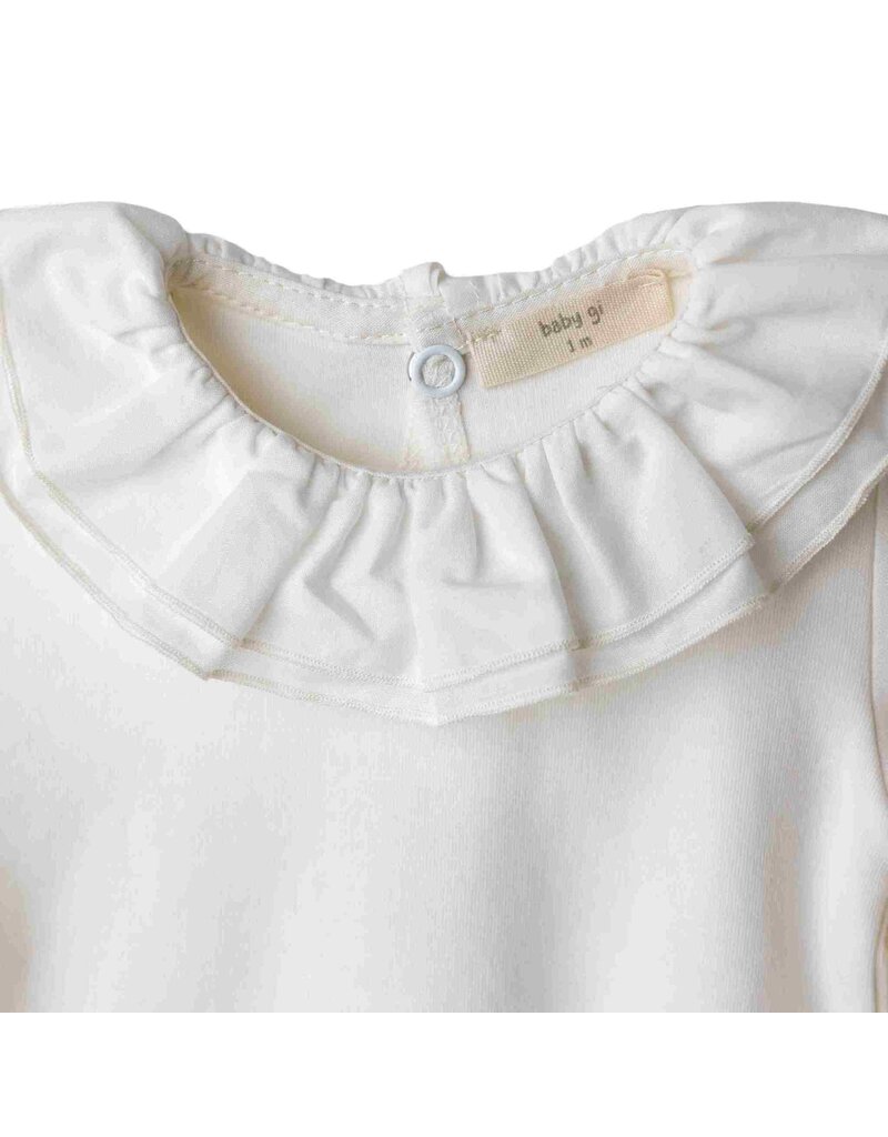 Baby Gi Ivory body with ruffled collar- ivory detail