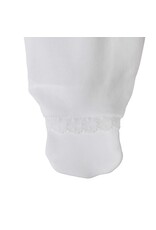Baby Gi White cotton babygrow-lace detail in frilly collar (kruippakje)