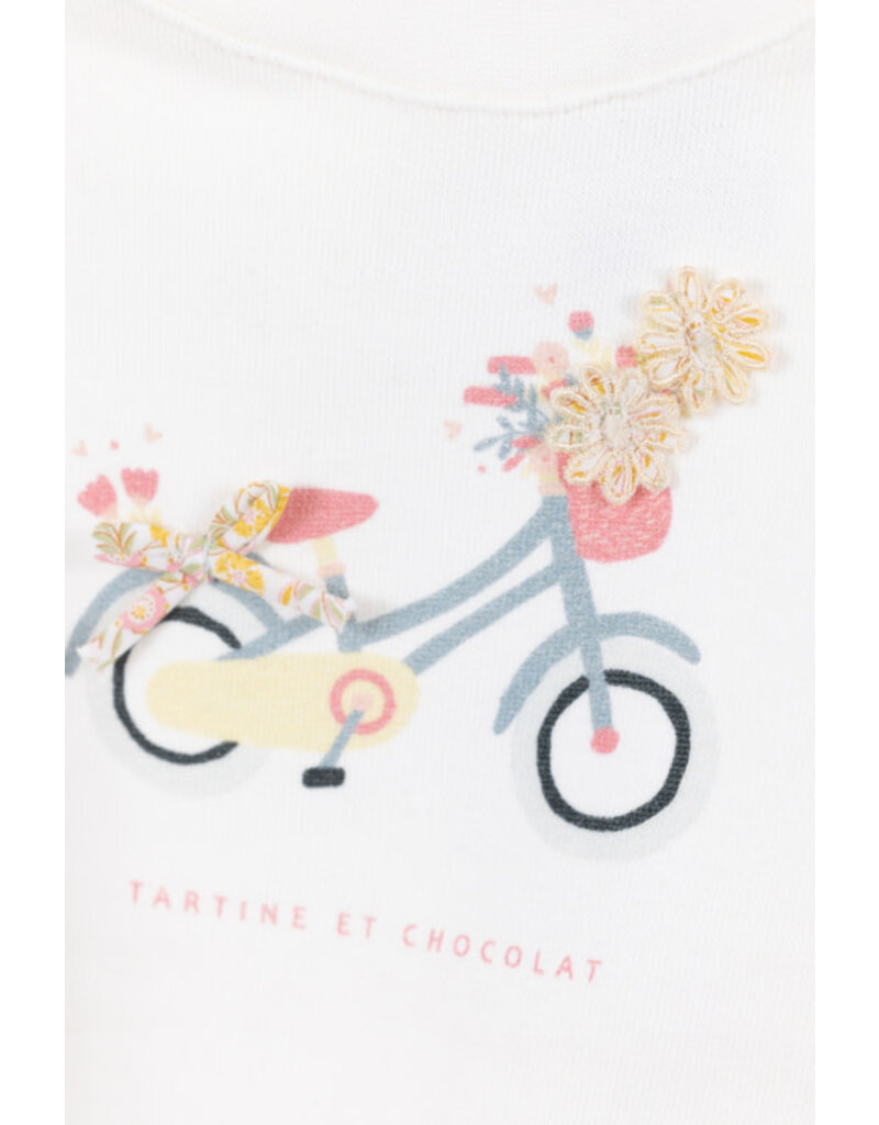 Tartine & Chocolat Tartine & Chocolat - trui ecru - fiets