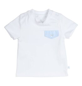 Gymp T-shirt Aerobic- wit/lichtblauw zakje