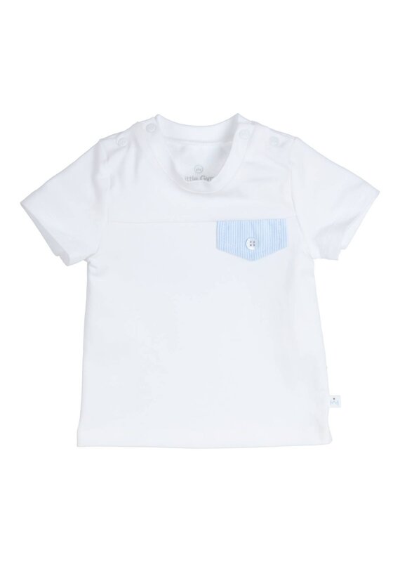 Gymp T-shirt Aerobic- wit/lichtblauw zakje