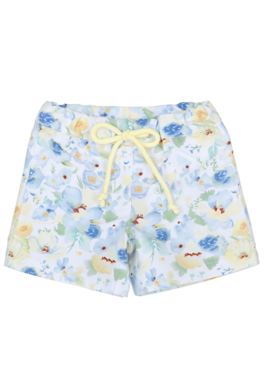 Natini Swim short flower- yellow-light blue