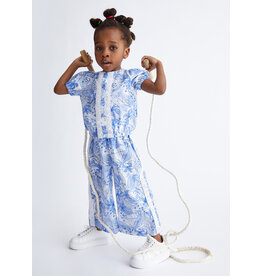 Broek- Air blue flowers