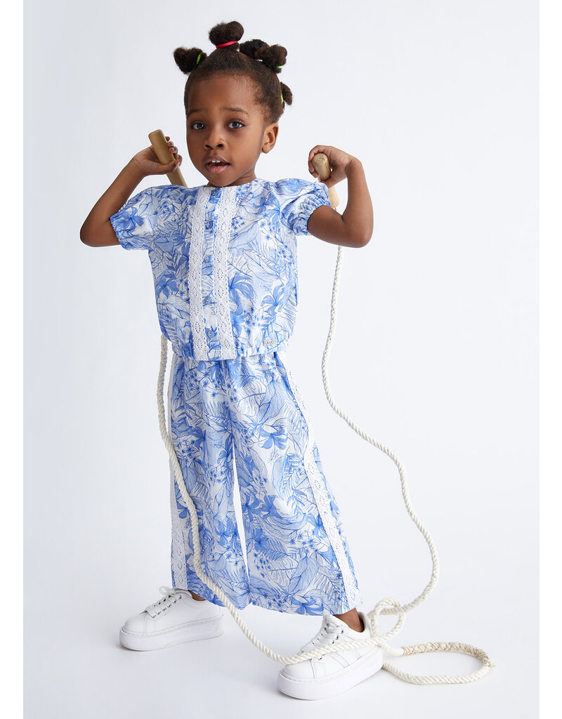 Broek- Air blue flowers
