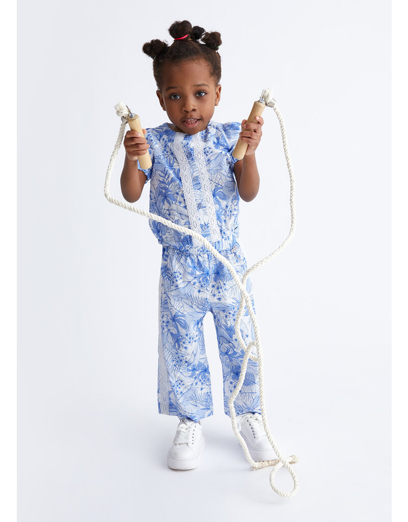 Broek- Air blue flowers