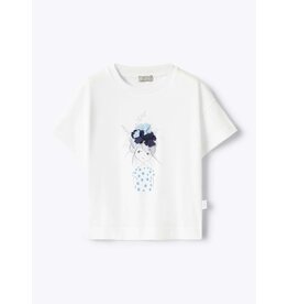 Il gufo T-shirt white/blue juniper