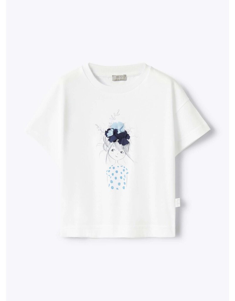 Il gufo T-shirt white/blue juniper