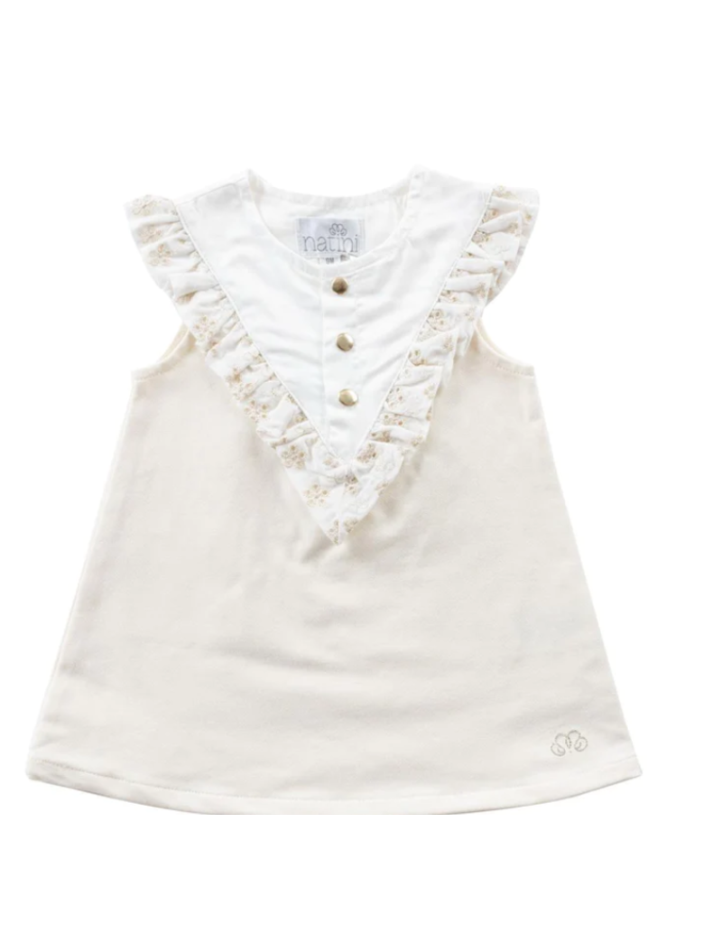 Natini Jurk broderie - beige