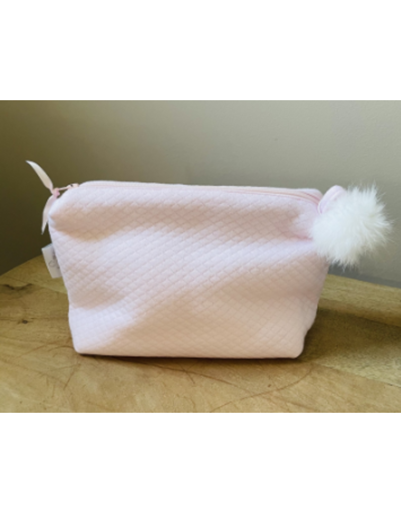 living nature Toilettas losange roze met pompon