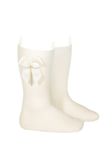 Condor Kniekous Condor met satijnen strik-cream (202 NATA)