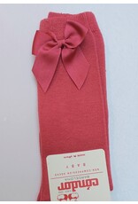 Condor Kniekous  met satijnen strik- 521 carmin