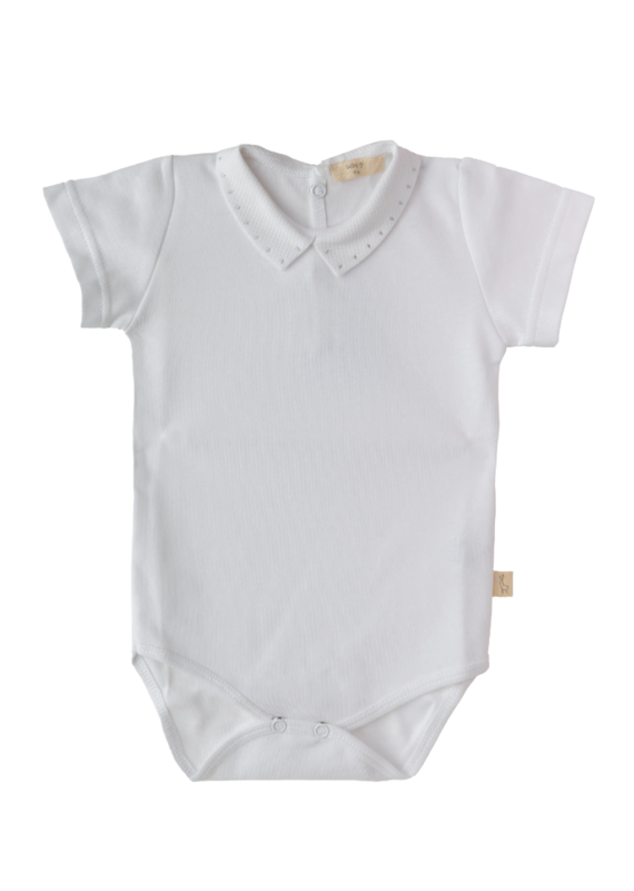 Baby Gi Body short sleeve with piqué collar grey spots