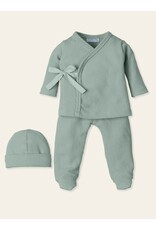 New born set met mutsje - salie groen