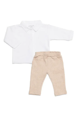 Poetree Kids Poetree Kids Baby set Wit/ camel 50cm