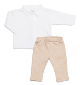 Poetree Kids Poetree Kids Baby set Wit/ camel 50cm