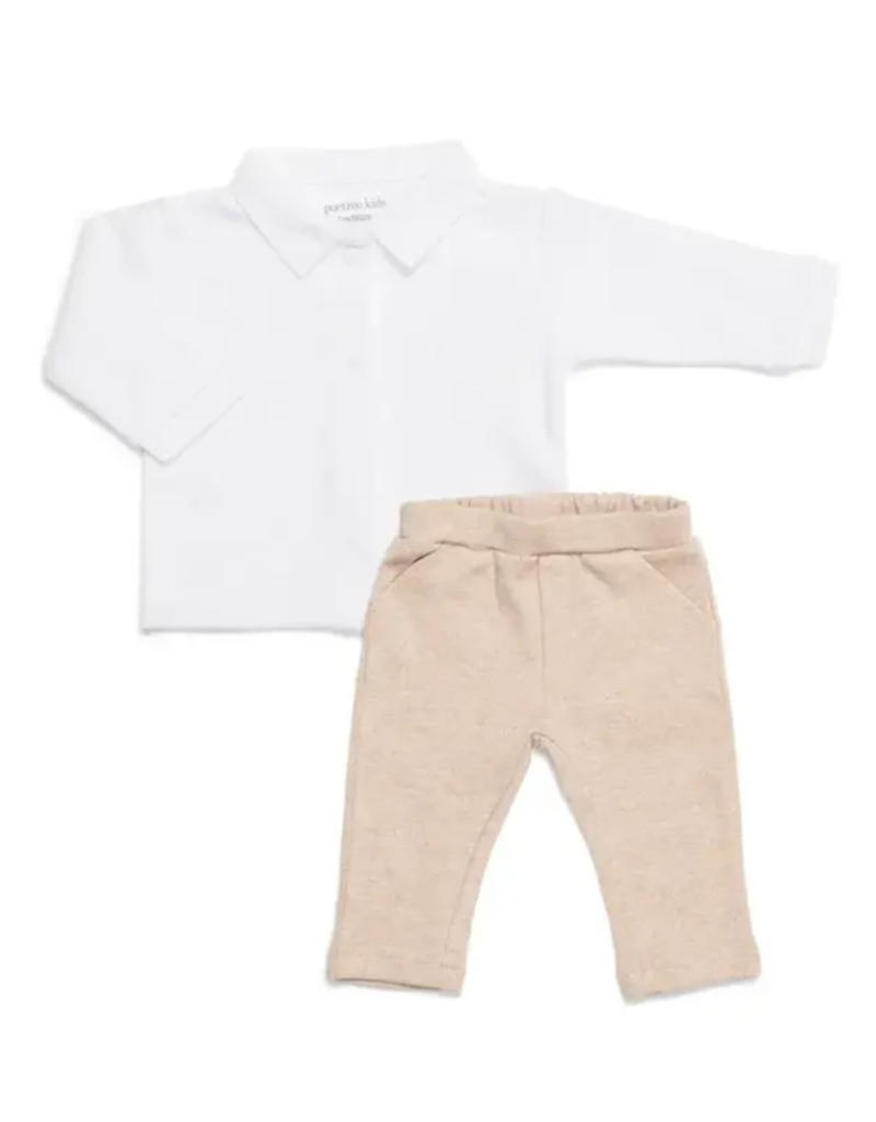 Poetree Kids Poetree Kids Baby set Wit/ camel 50cm