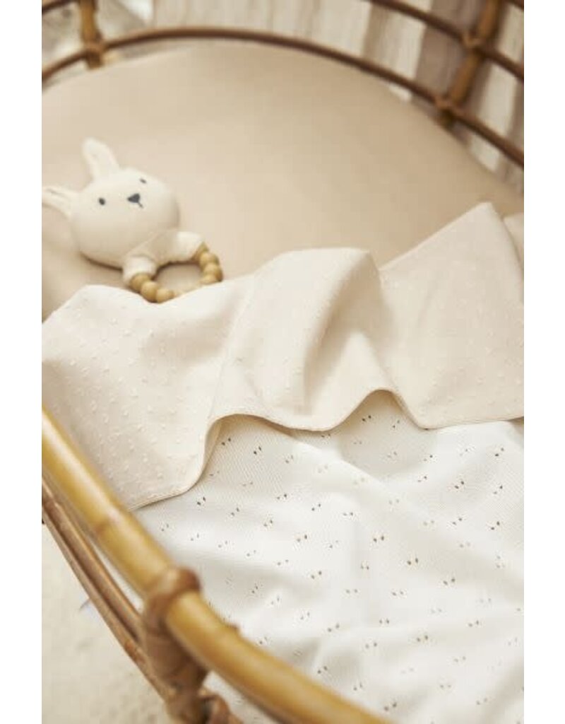 Wiegdeken - Bamboe Ajour  off white - 75x100cm