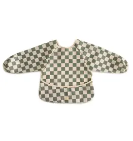 Mushie Mushie - Long sleeve bib - Olive check